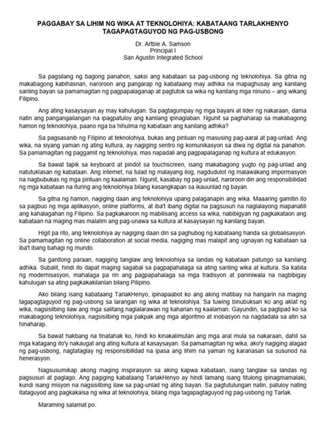 deklamasyon piyesa|Mga Deklamasyon .